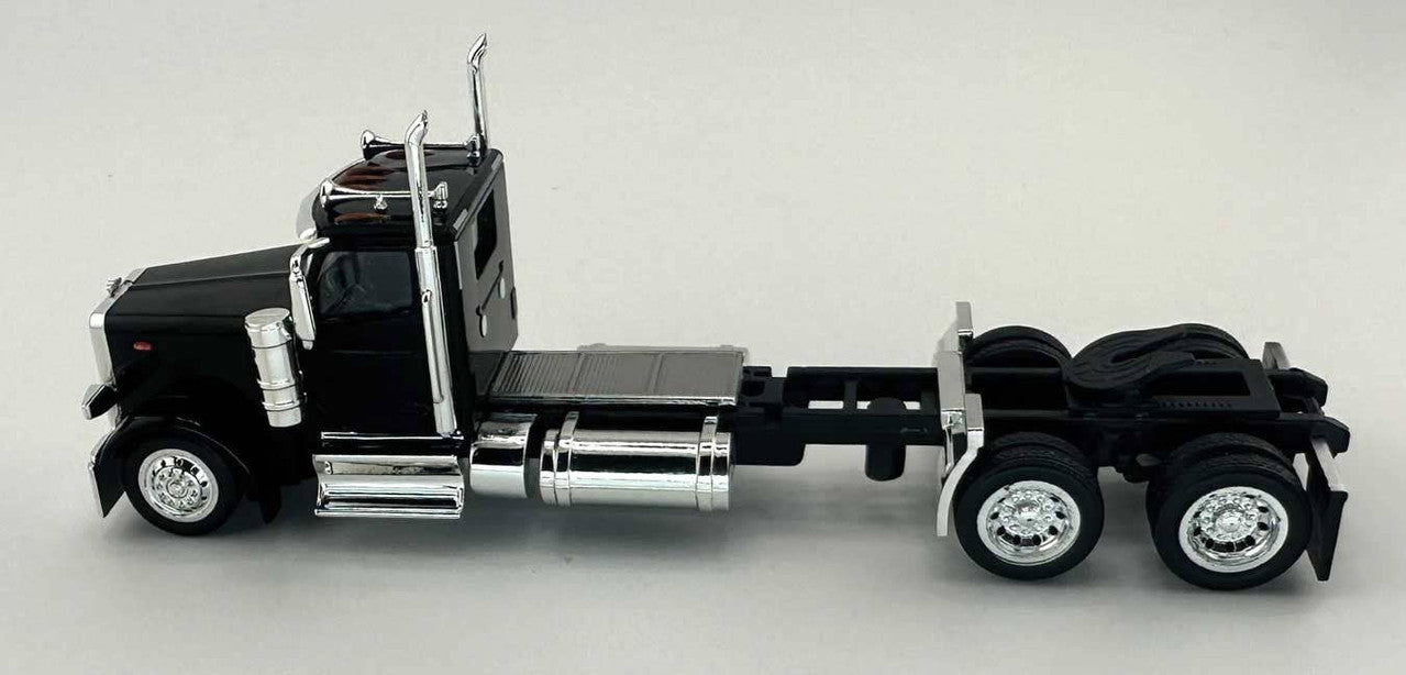 HO Logistics Replicas 589091 HO Black Peterbilt 589 2-Axle Day-Cab Semi Tractor