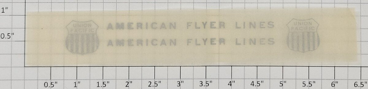 American Flyer TRSUPS Silver Lettering AFL "Union Pacific" Dry Transfer Decal