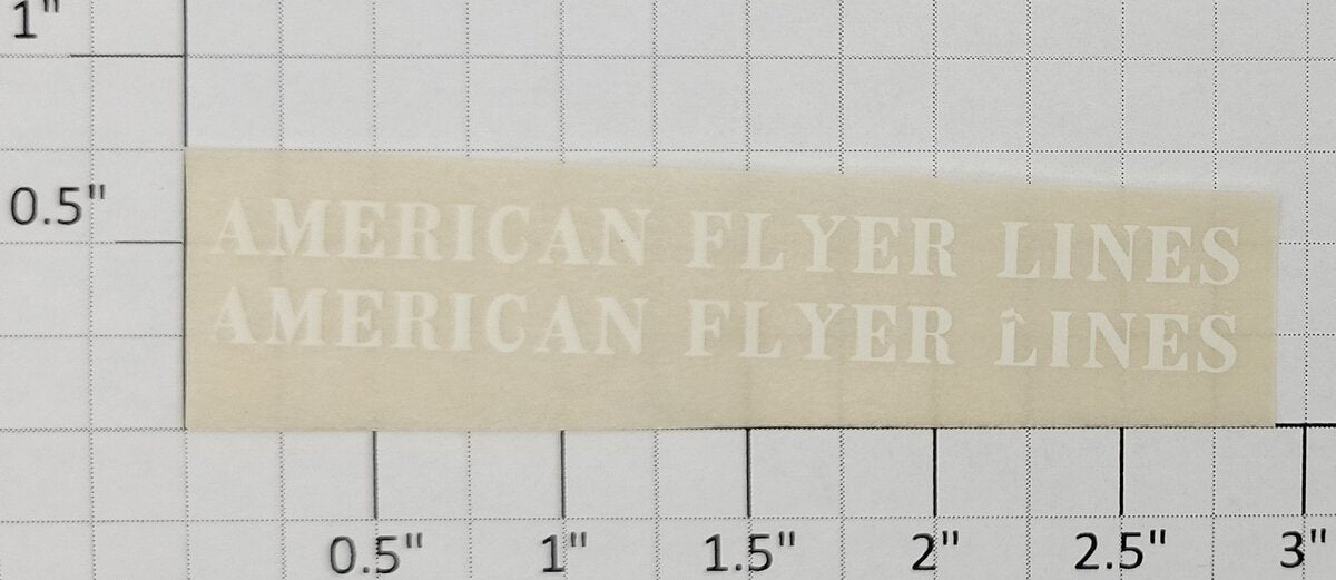 American Flyer TRS0759 White Lettering AFL Dry Transfer Decal (Set of 2)
