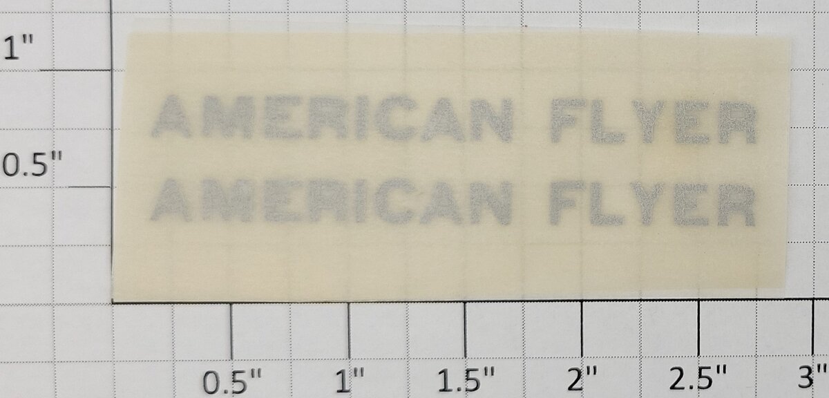 American Flyer TRS0760-S Bold Silver Print AFL Dry Transfer Decal (Set of 2)