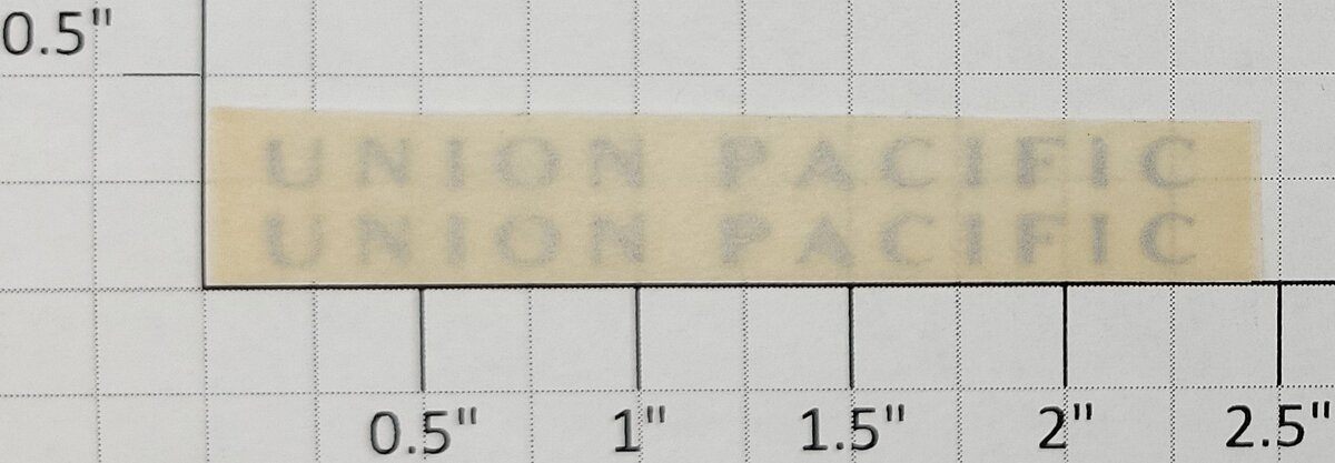 American Flyer TRS-0848 Silver "Union Pacific" Dry Transfer Decal Set