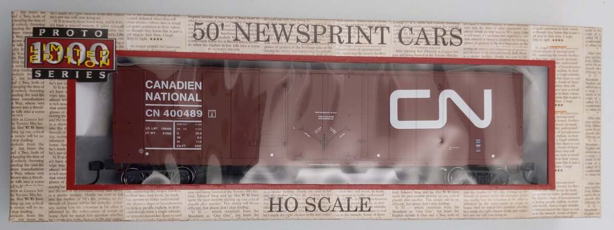 Proto 1000 300507 50' Newsprint Car Canadian National Limited Edition #400489