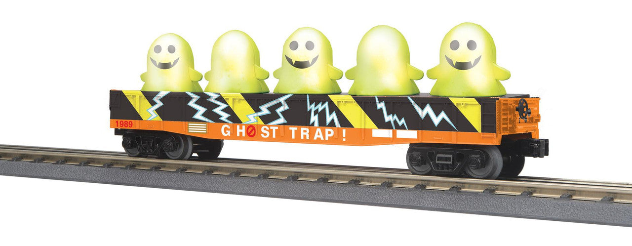 MTH 3072257 O RailKing Ghost Trap Gondola Car with Flickering Lighted Ghosts