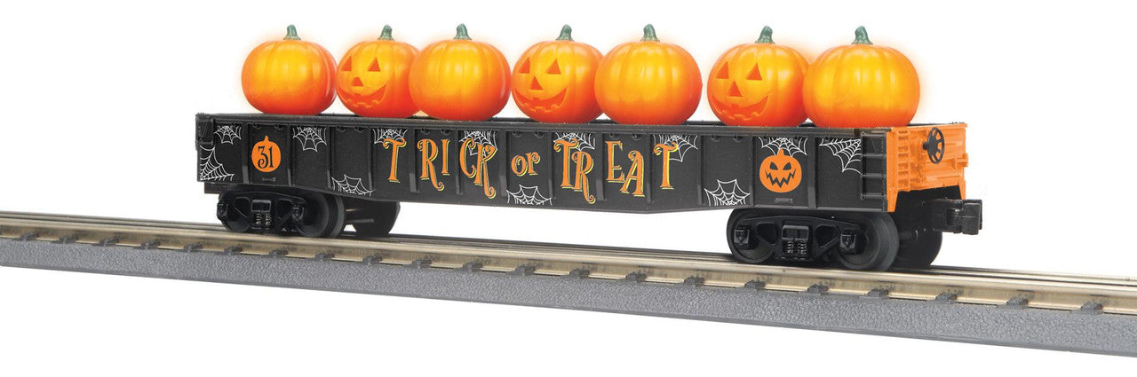 MTH 3072261 O Halloween Gondola Car with Flickering Lighted Jack-O-Lanterns