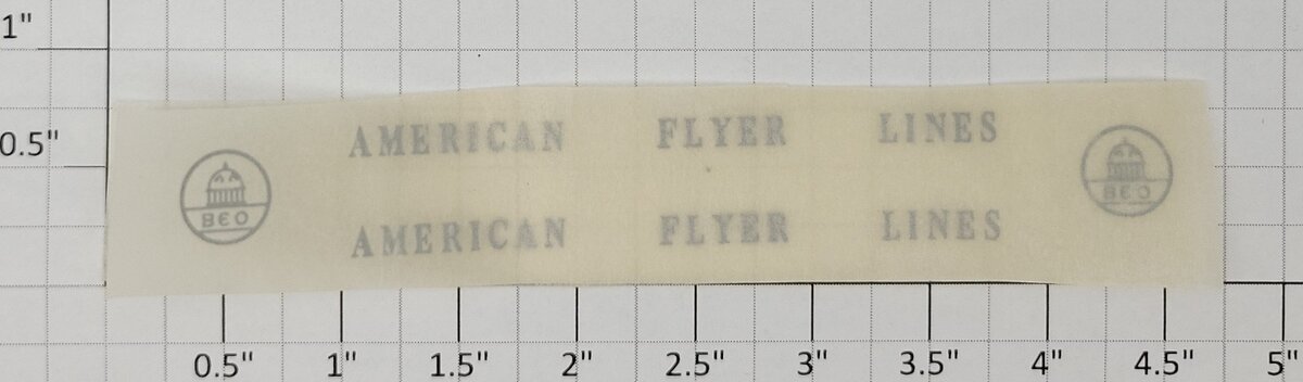 American Flyer TRS350S Silver American Flyer Lines Herald Decals #350