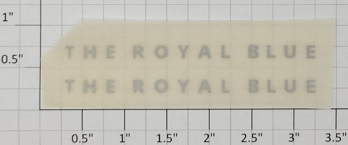 American Flyer TRS-RBS Bold Silver "The Royal Blue" Dry Transfer Decal Set