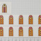 American Flyer PLV0423 O Gauge Church Striped Church Window Insert Set