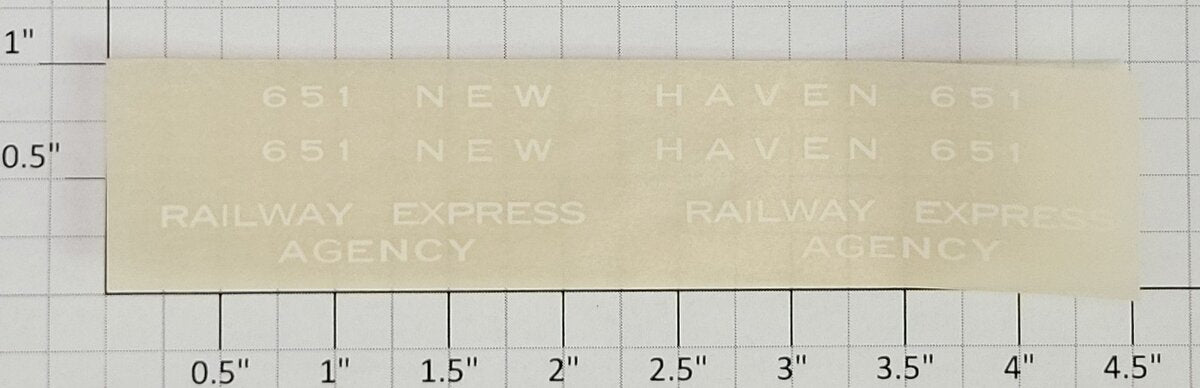 American Flyer TRS0801 651 White New Haven REA Dry Transfer Decal