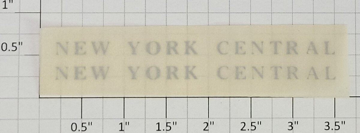 American Flyer TRS0849 Silver "New York Central" Dry Transfer Decal (Set of 2)