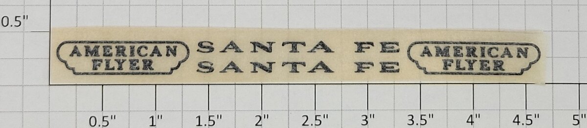 American Flyer TRS0812 Black Santa American Flyer Dry Transfer Decal Set #360