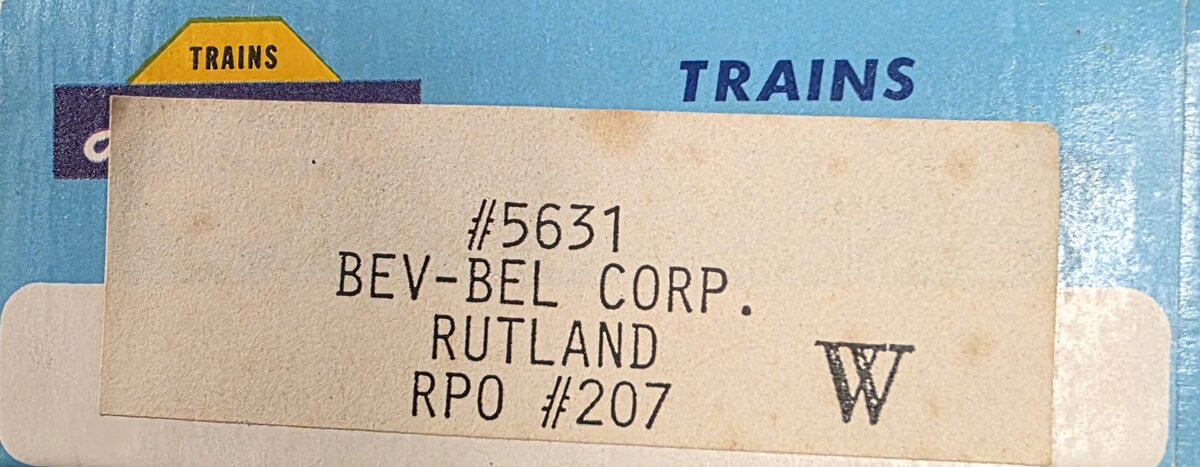 Athearn 5631 HO Bev-Bel Corp. Rutland RPO Car #207 Kit