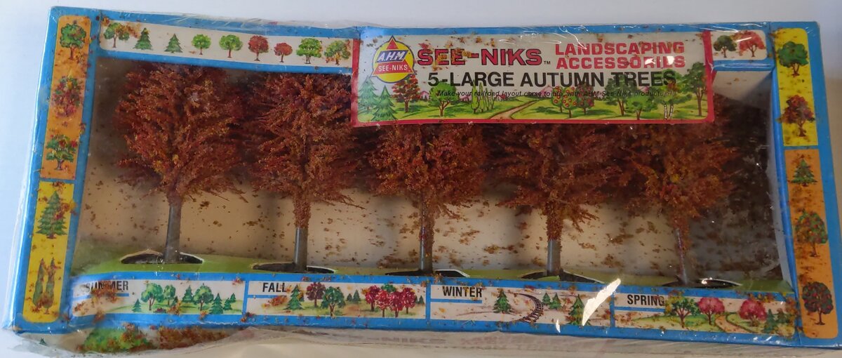 AHM 3709D HO Scale See-Niks 5-Large Autumn Trees (Box of 5)