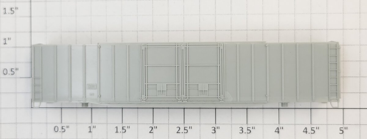 Athearn 90622 N Scale Unpainted 60' Double Door Boxcar Body Shell