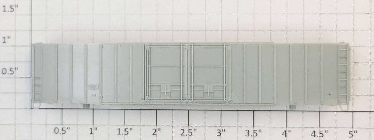 Athearn 90622 N Scale Unpainted 60' Double Door Boxcar Body Shell
