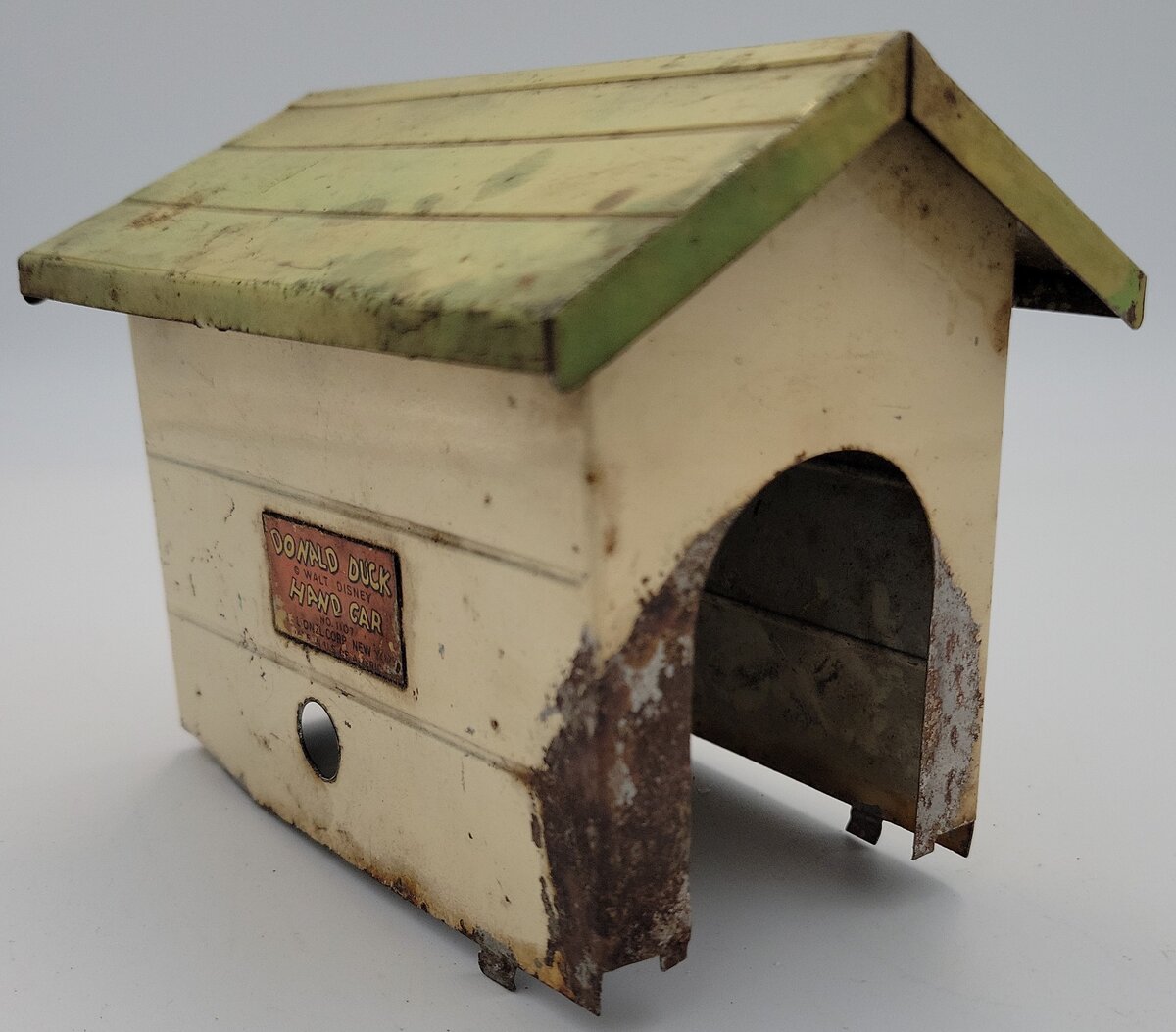 Lionel 1107-5 Donald Duck & Pluto Wind-Up Handcar Doghouse w/Rust