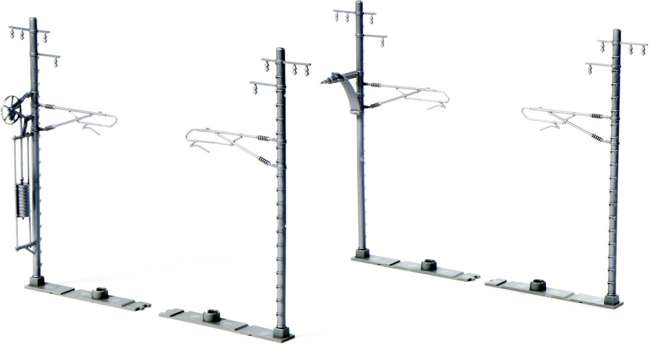 Kato 23-066-2 N Silver Single Wide Track Catenary Poles (Pack of 20)