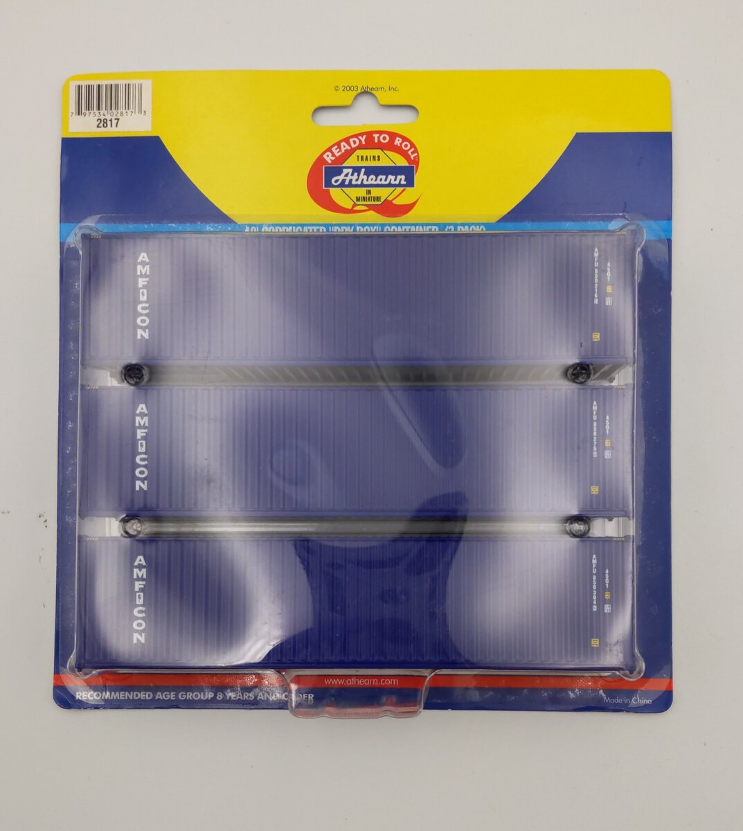 Athearn 2817 HO Amficon 40' Container 3-Pck