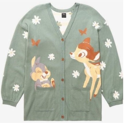 Disney Our Universe Bambi 80th Anniversary Thumper & Bambi Floral Women Cardigan