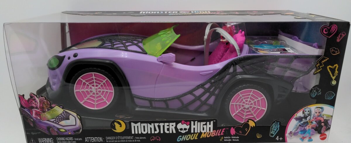 Mattel 06982 Ghoul Mobile Monster High Toy Car With Pet & Cooler Accessories