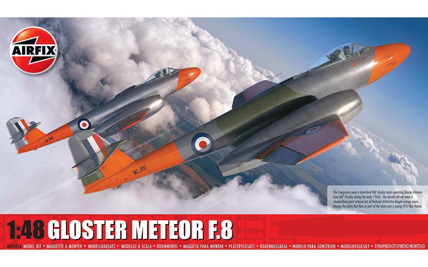Airfix Products A09182A 1:48 Gloster Meteor F.8 Aircraft Plastic Model Kit