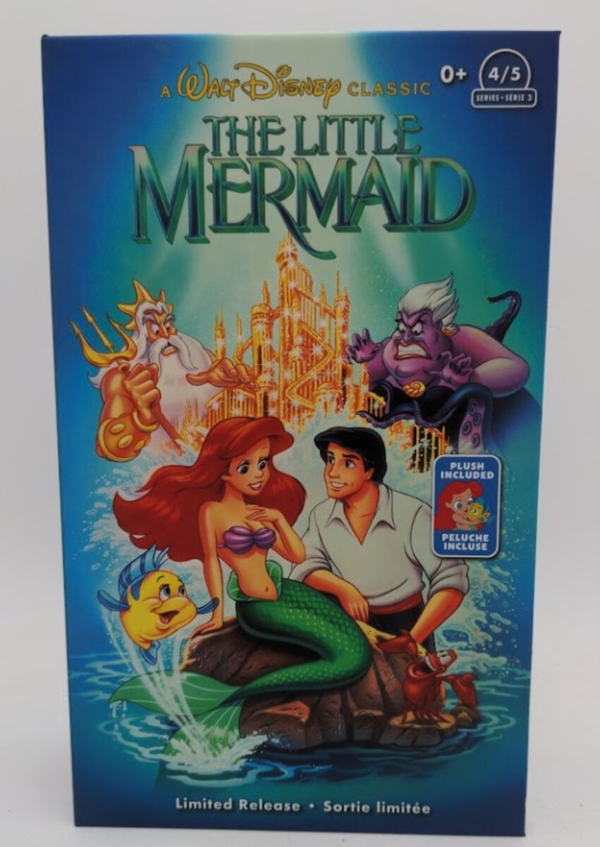 Disney 7902 Ariel Plush Toy The Little Mermaid & Flounder in a Box Like of VHS