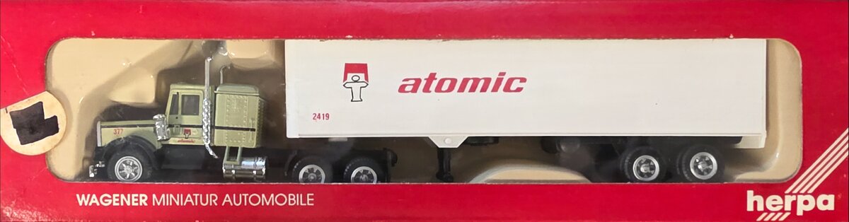 Herpa 5000 HO Green Atomic-Kenworth 40' Dry Van Tractor Trailer