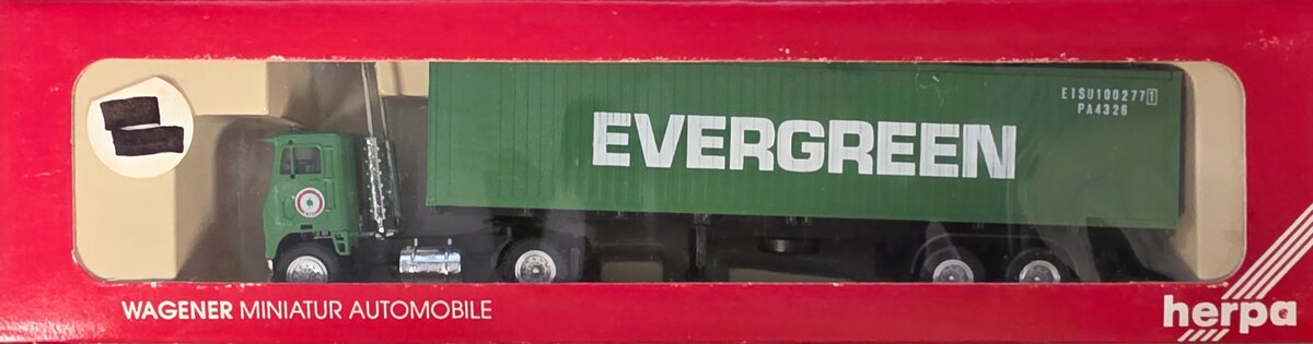 Herpa 5008 HO Evergreen-Freightliner with 40' Sea Container Tractor Trailer