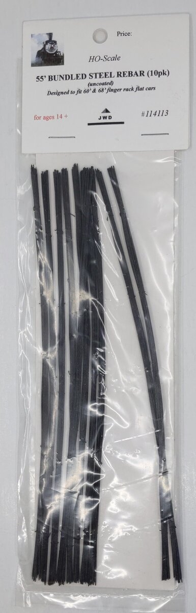 JWD Premium Products 114113 HO Scale 55' Bundled Steel Rebar (Pack of 10)