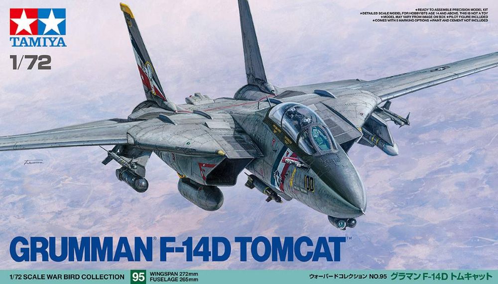 Tamiya 60795 1:72 Grumman F-14D Tomcat Aircraft Plastic Model Kit