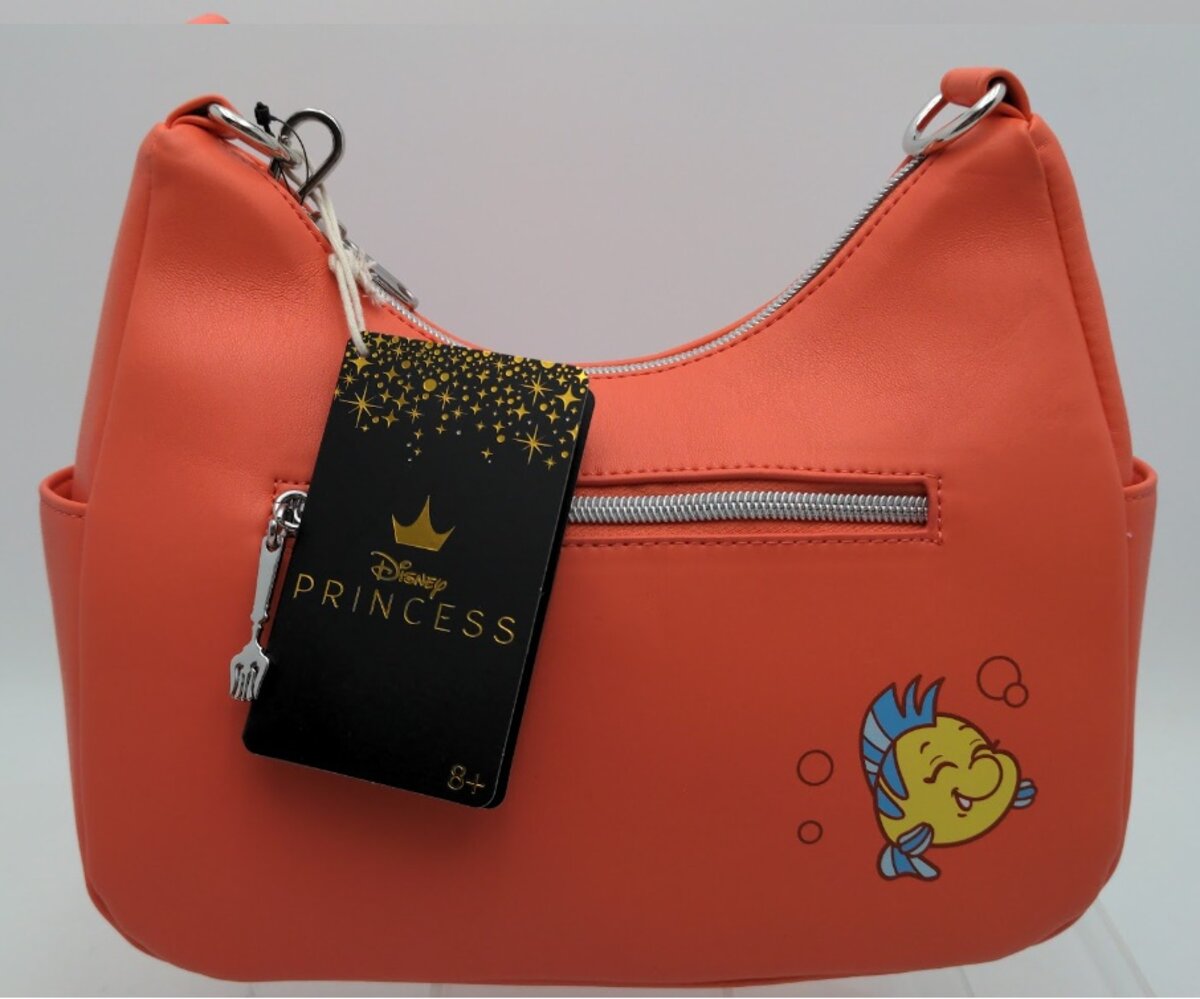 Disney 2622 Loungefly The Little Mermaid Ariel W/Flounder Crossbody Orange Purse