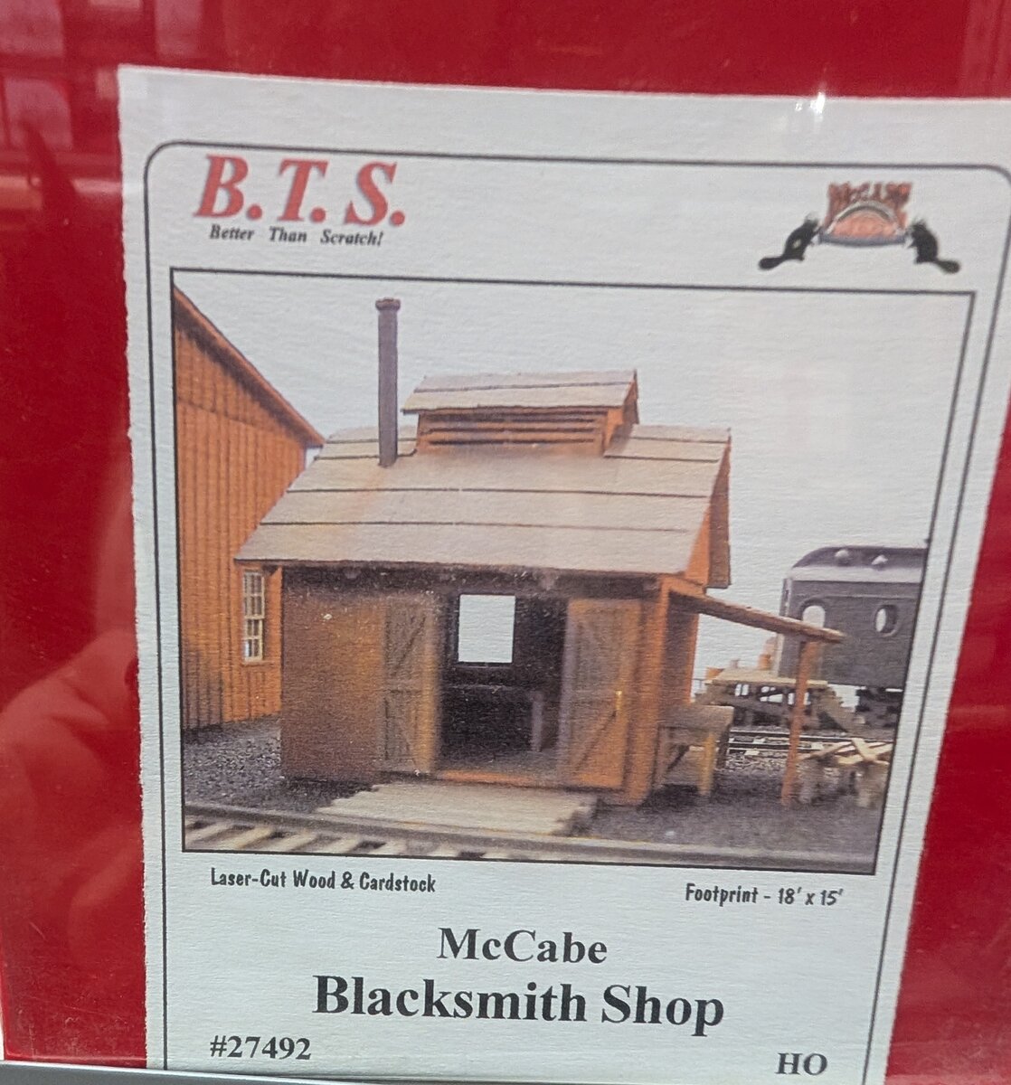 BTS 27492 HO Scale McCabe Blacksmith Shop Laser-Cut Model Building Kit