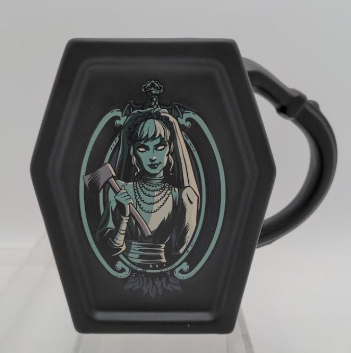 Disney 64986 Theme Park Merchandise The Haunted Mansion Bride Black Coffin Mug