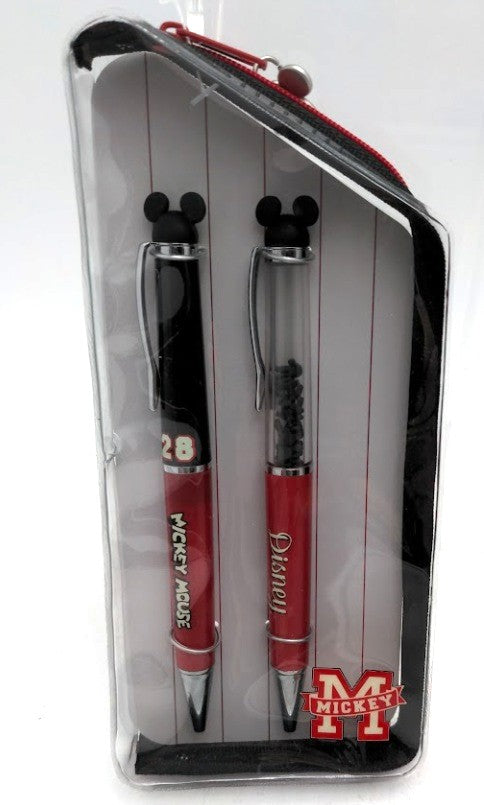 Disney 0749 Red & Black Mickey Mouse # 28 & Disney Pen (Set of 2)