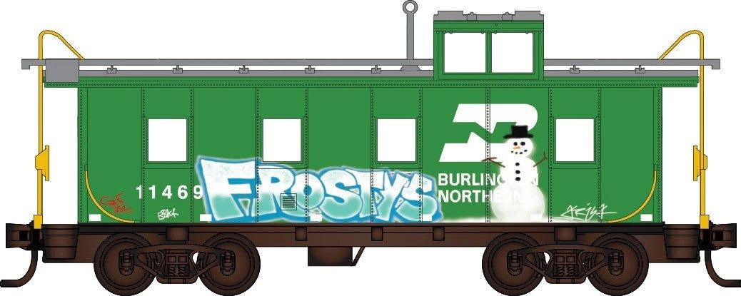 Micro-Trains 10044063 N BN Christmas Graffiti 36' Riveted Steel Caboose