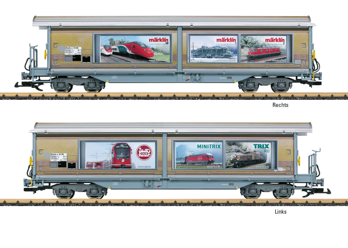 LGB 48576 G Rhaetian Railroad Four-Axle Sliding Wall Boxcar