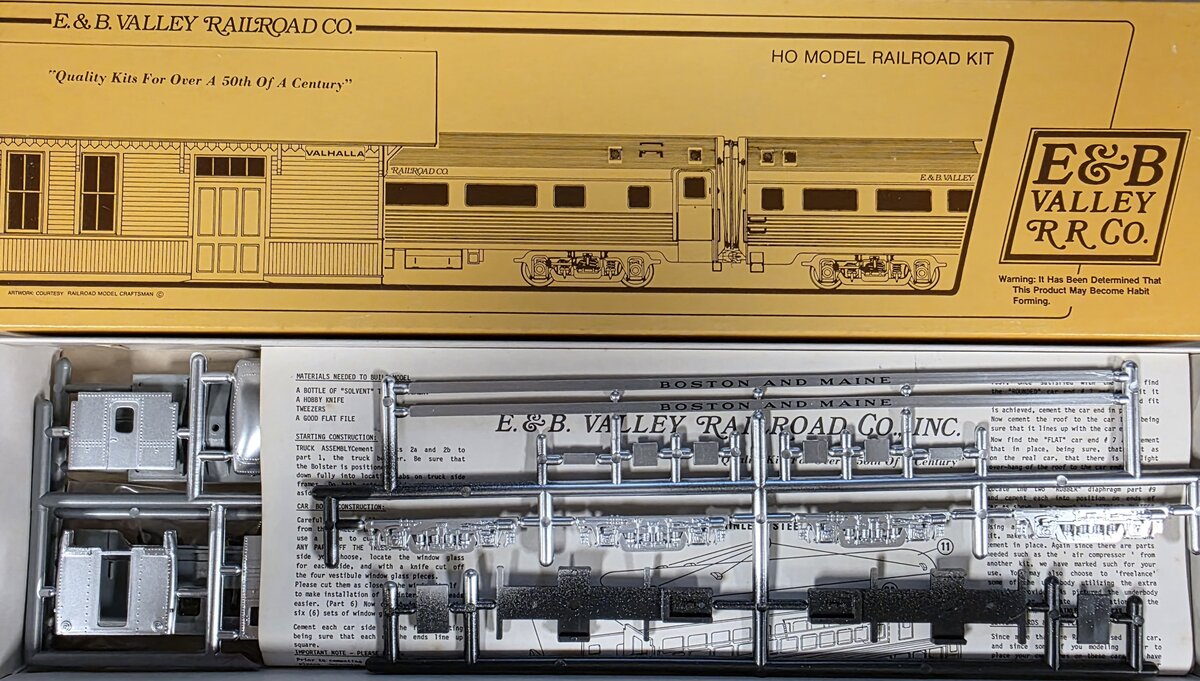 E&B Valley 018-3402 HO Pullman Stainless Steel Coach Building Kit