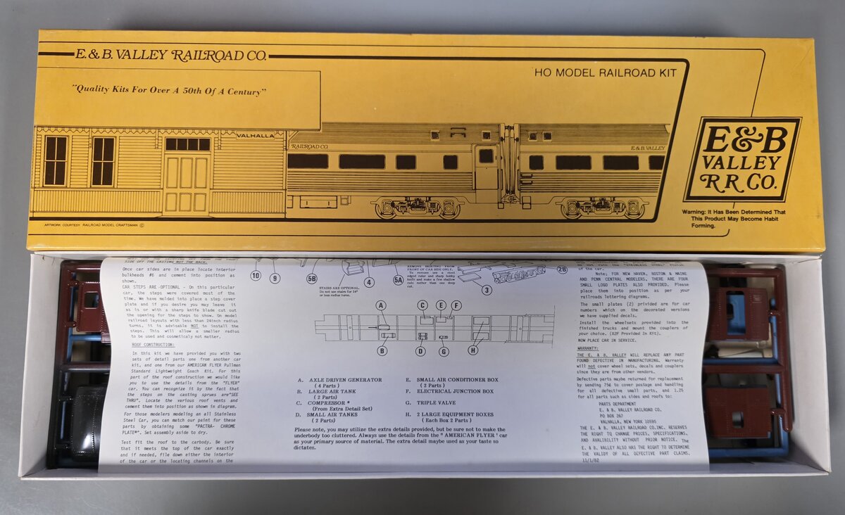 E&B Valley 018-1714 HO Pullman Standard Lightweight Building Kit