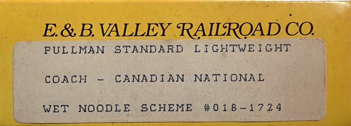 E&B Valley 018-1724 HO Pullman Standard Lightweight Coach Building Kit