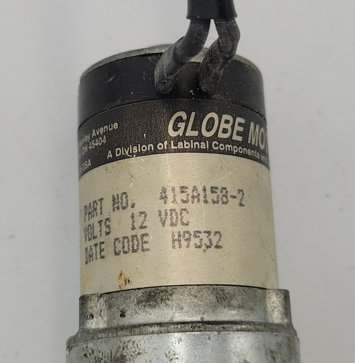 Globe Motors 415A1578-2 12 Volt Gearmotor with Wiring