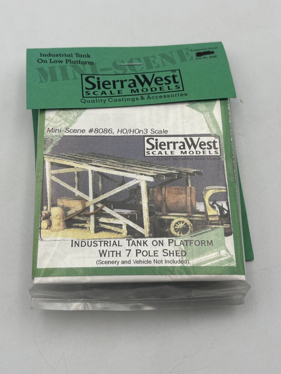 Sierra West 8086 HO Industrial Plank Low Platform with Shed Building Kit