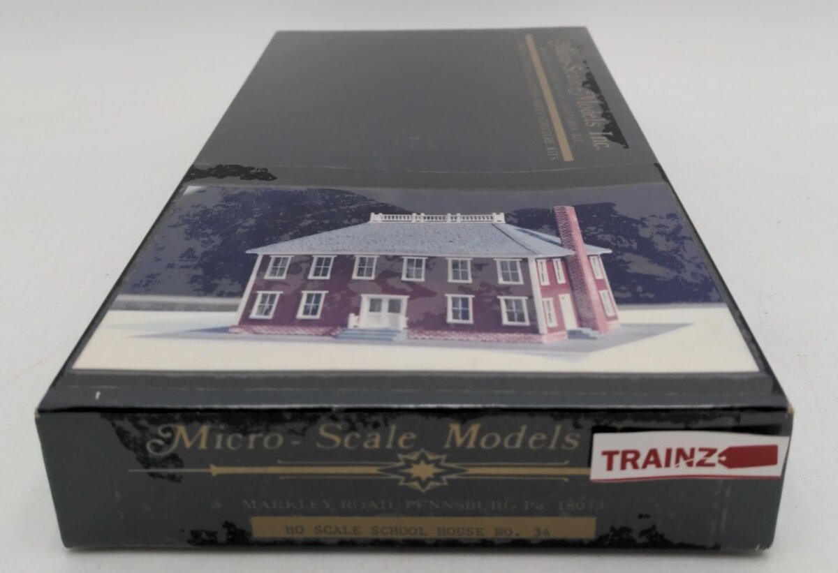 Scale Model Box Micro-Scale Models 34 HO Scale Scool House Building Structure Kit – Trainz