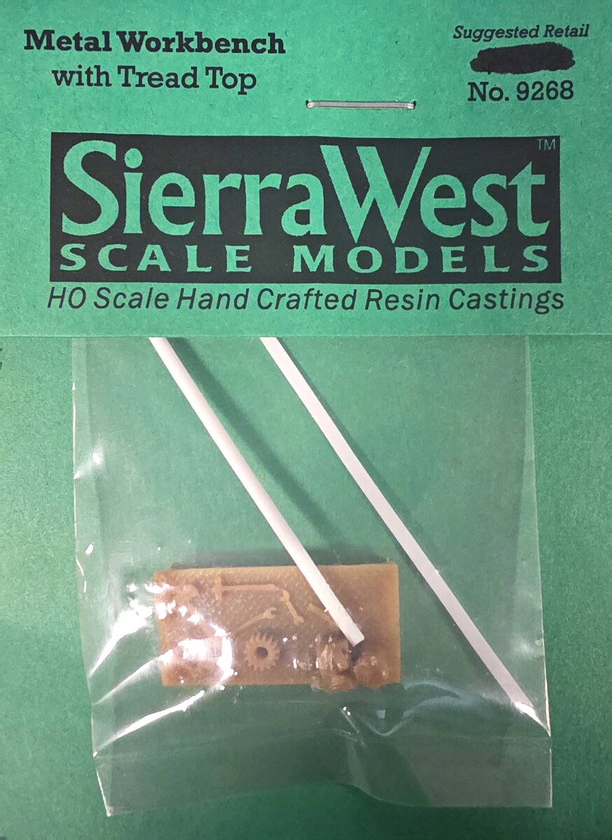 Sierra West 9268 HO Metal Workbench with Tread Top Resin Casting