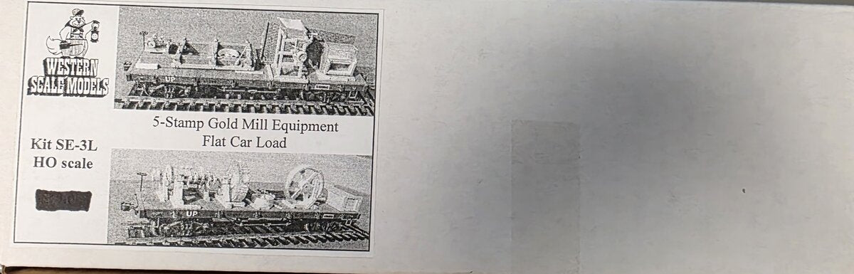 Western Scale Models SE-3L HO 5-Stamp Gold Mill Equipment Flat Car Load Kit