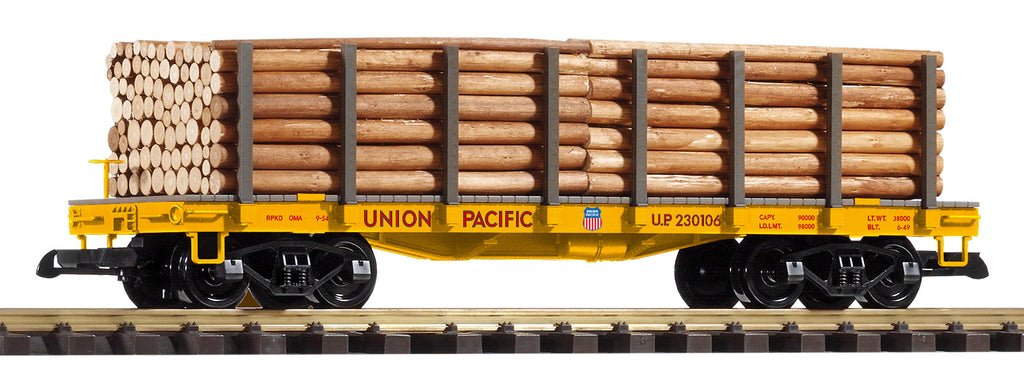 Piko 38798 G Union Pacific Flatcar with Log Load