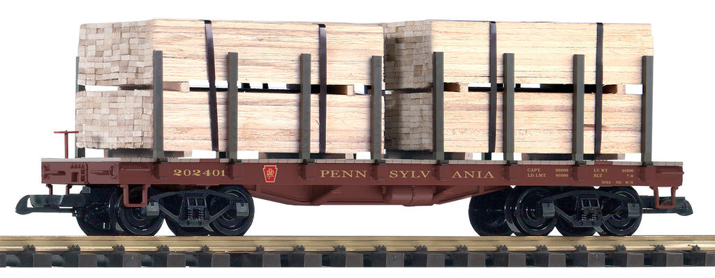 Piko 38799 G PRR Flatcar with Lumber Load
