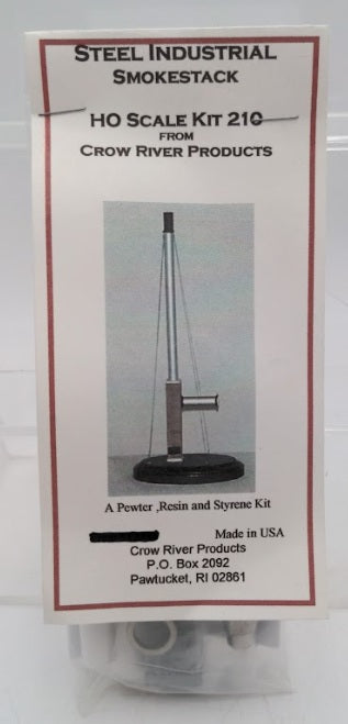 Crow River Products 210 HO Scale Steel Industrial Smoke Stack 10" High Kit