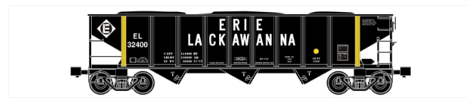 RMT 66239 O Erie Lackawanna 3 Bay Hopper Car