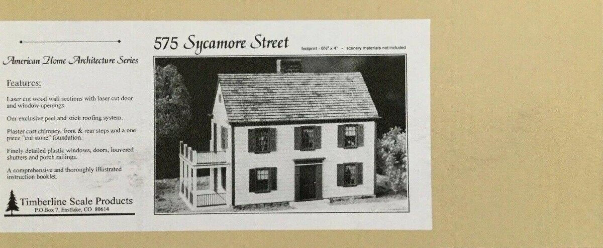Timberline Scale Products 603 HO Scale 575 Sycamore Street Laser-Cut Wood Kit