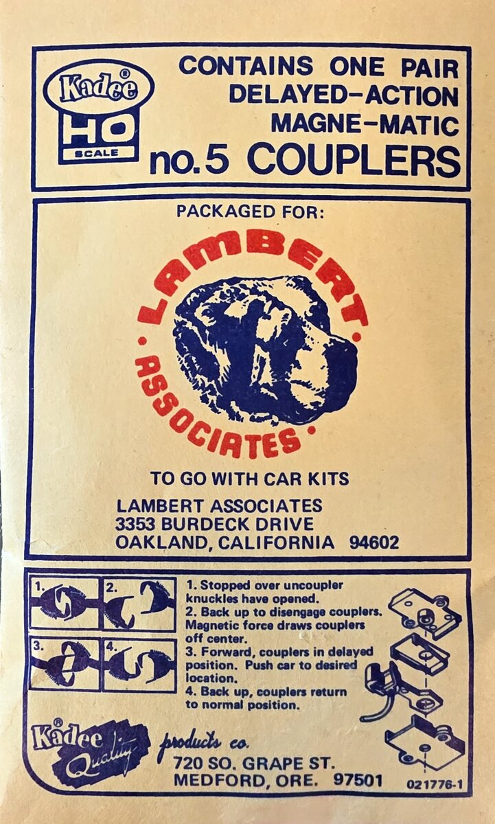 Kadee 5 HO Delayed-Action Magne-Matic Couplers (One Pair)