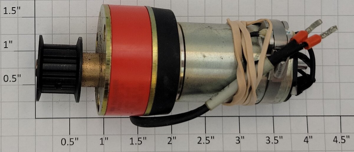 Faulhaber 2842S012C 12-Volt DC Can Motor Wired with Gearbox and Pulley